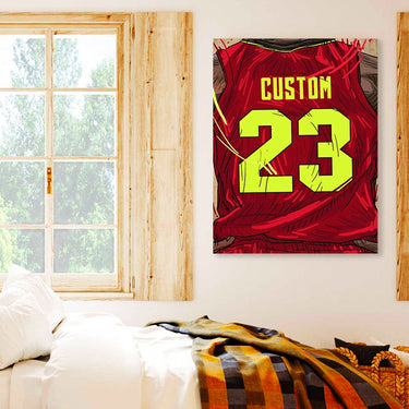 Atlanta Hawks Jersey Custom Canvas Print Wall Art for Boy Girl Men Women Basketball Personalized Canvas Art